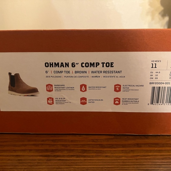 Men Brunt Leather Slip-On Boots Comp Toe - Picture 6 of 7